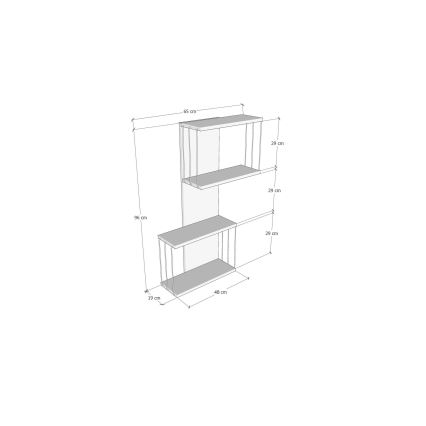 Vägghylla DESTAN 65x96x19 cm antracit/brun