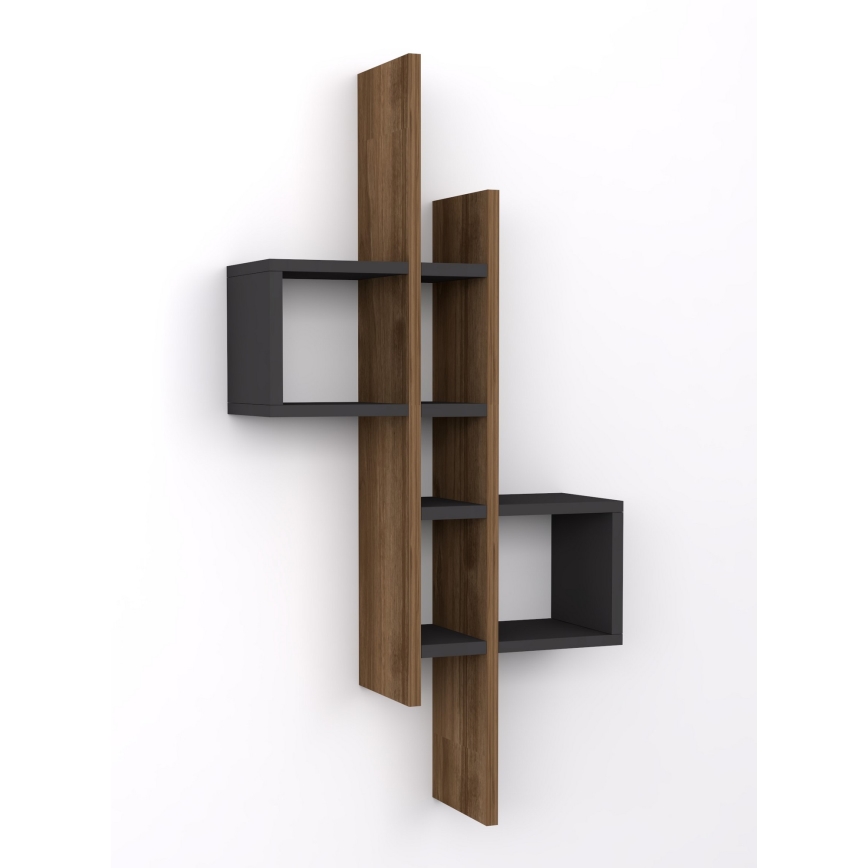 Vägghylla EMSE 108x53,8 cm brun/antracit