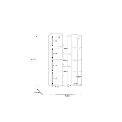 Vägghylla INAR ek/brun