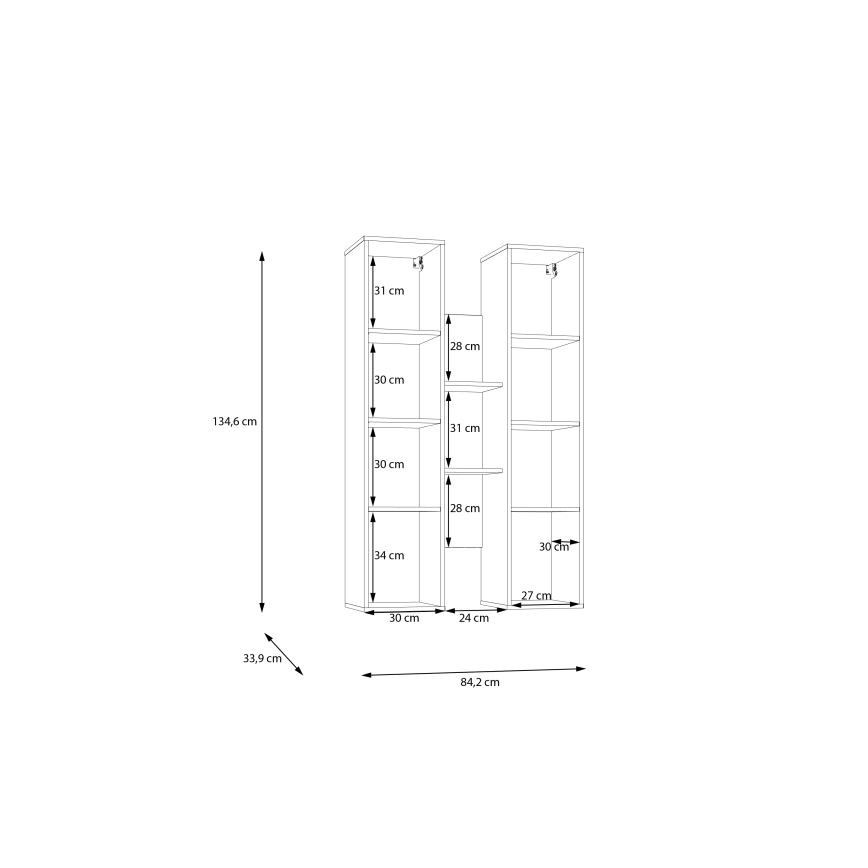 Vägghylla INAR ek/brun