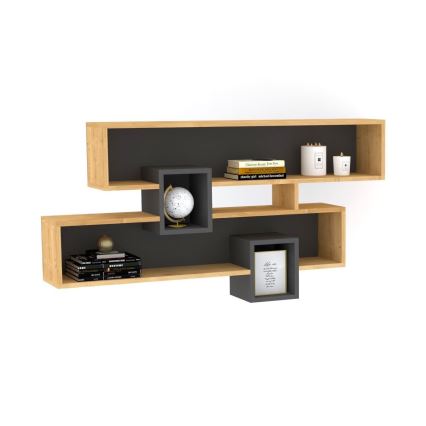 Vägghylla KAREN 120x72,2 cm brun/antracit