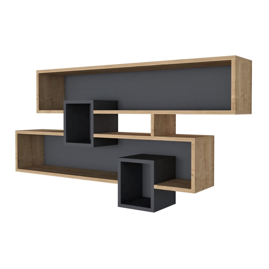 Vägghylla KAREN 120x72,2 cm brun/antracit