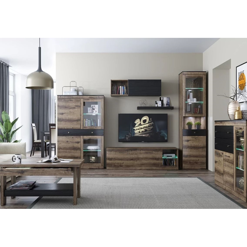 Väggmonterad hylla LANDU 6x80 cm kloster-ek