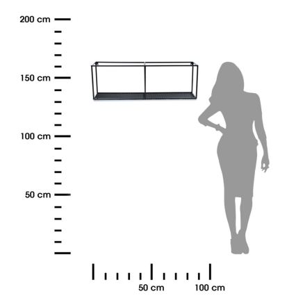 Väggmonterad hylla LOFT 30x90 cm