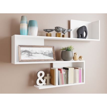 Väggmonterad hylla MANUNIA 80x110 cm vit