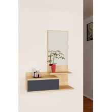 Vägghylla med en mirror ROZELLA 90x60 cm beige/antracit