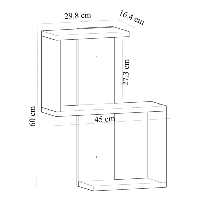 Vägghylla OCTA 60x45 cm vit