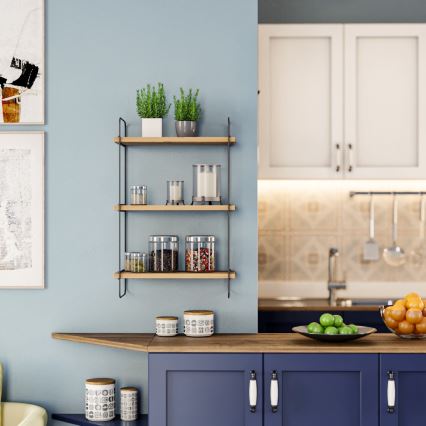 Vägghylla PULALIS 66x40 cm brun/svart