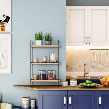 Vägghylla PULALIS 66x40 cm brun/svart