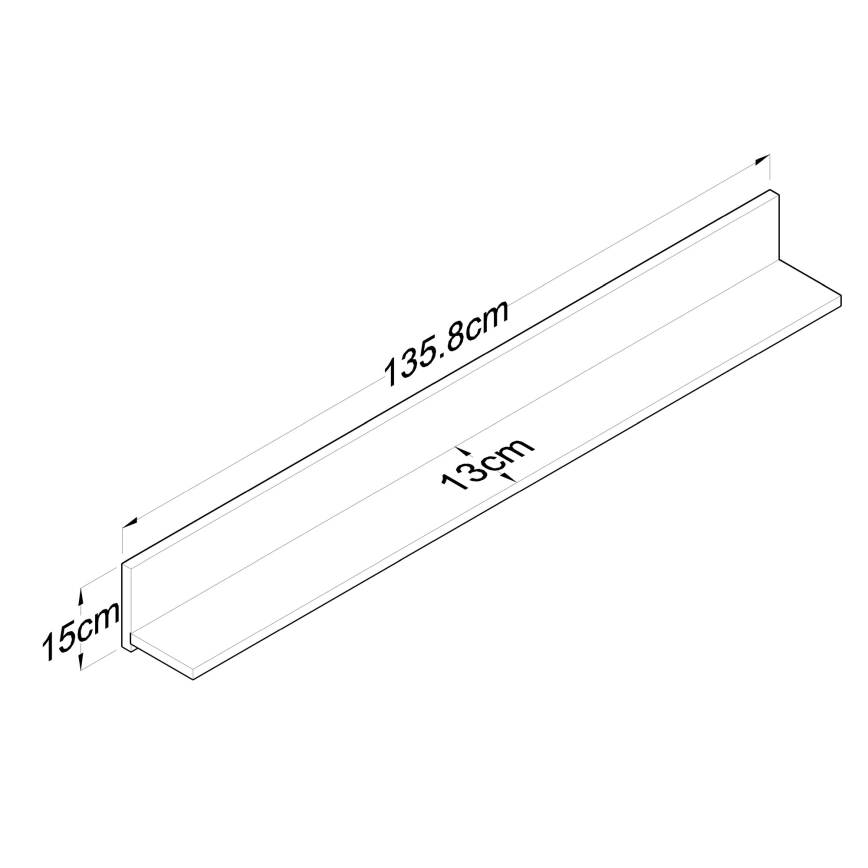 Vägghylla RANI 135,8x15 cm brun