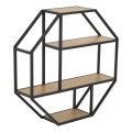 Vägghylla SARON 77x77 cm ek/svart