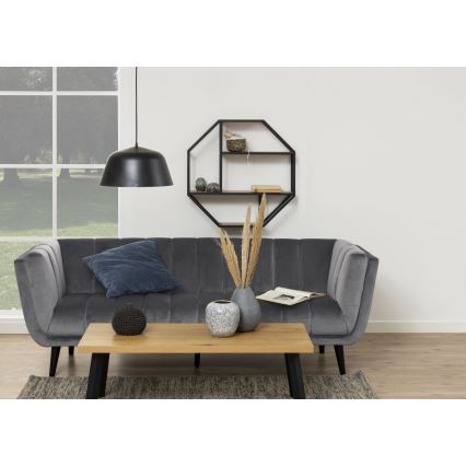 Vägghylla SARON 77x77 cm ek/svart