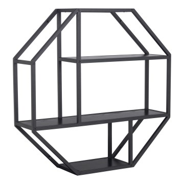 Vägghylla SARON 77x77 cm svart