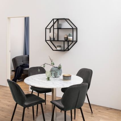 Vägghylla SARON 77x77 cm svart