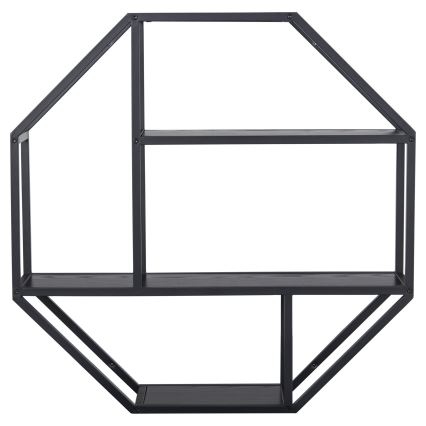 Vägghylla SARON 77x77 cm svart