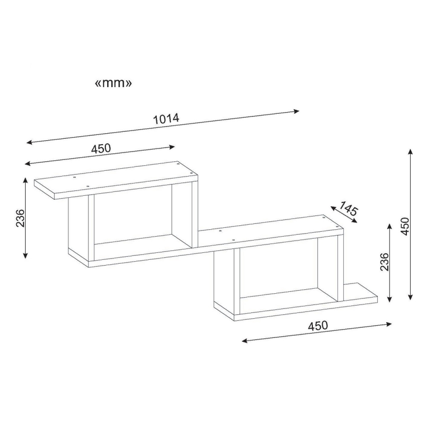 Vägghylla SELENE 45x101,4 cm vit