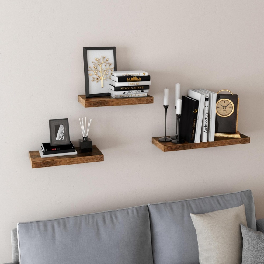 Vägghylla SHELFY brun