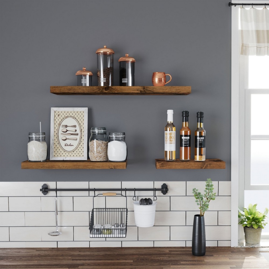 Vägghylla SHELFY brun