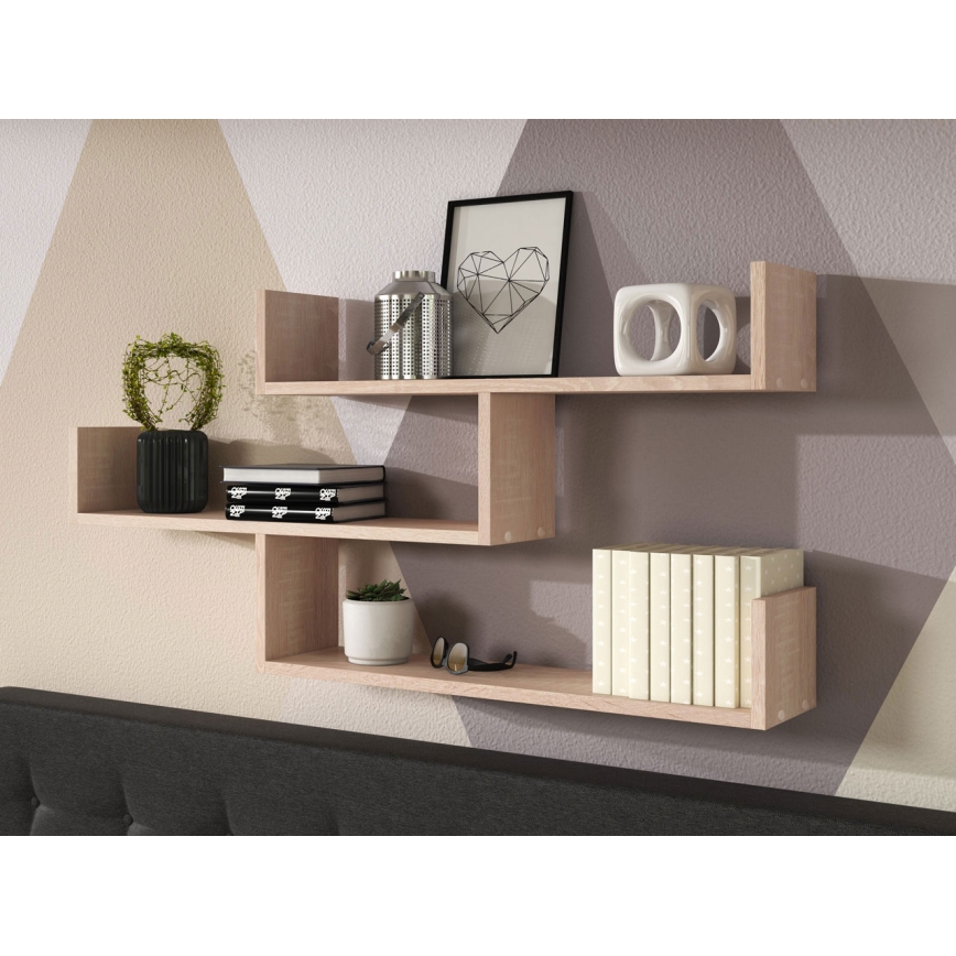 Vägghylla TRIO 119x55x18 cm sonoma-ek