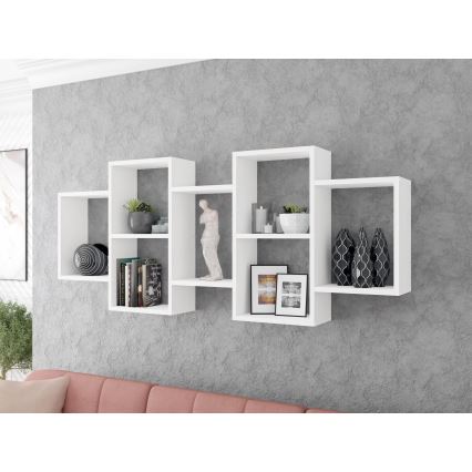 Väggmonterad hylla TRIO 65x161 cm vit