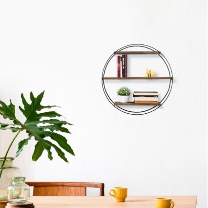 Väggmonterad hylla TULIPA 60x15 cm gran/svart