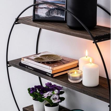 Väggmonterad hylla TULIPA 60x15 cm gran/svart