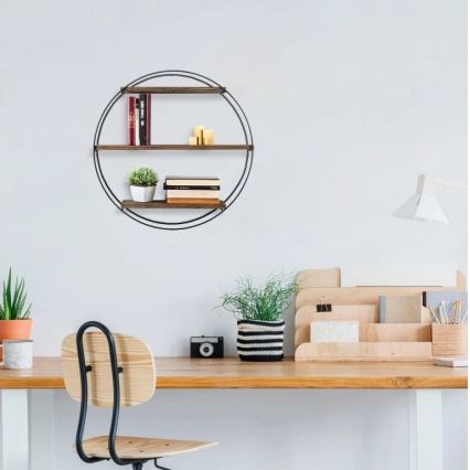 Väggmonterad hylla TULIPA 60x15 cm gran/svart