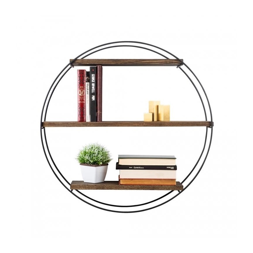 Väggmonterad hylla TULIPA 60x15 cm gran/svart