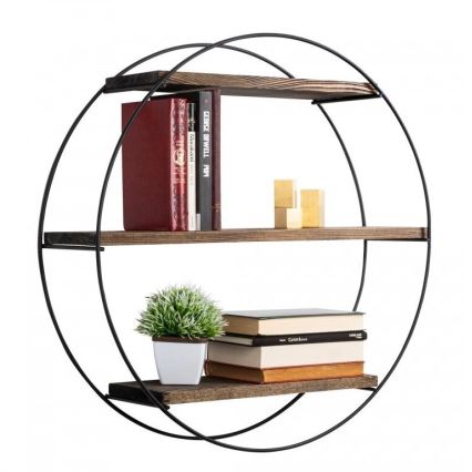 Väggmonterad hylla TULIPA 60x15 cm gran/svart