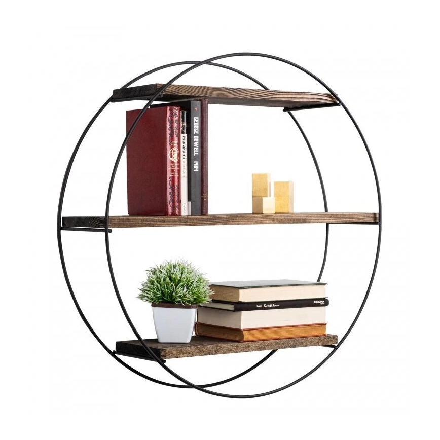 Väggmonterad hylla TULIPA 60x15 cm gran/svart