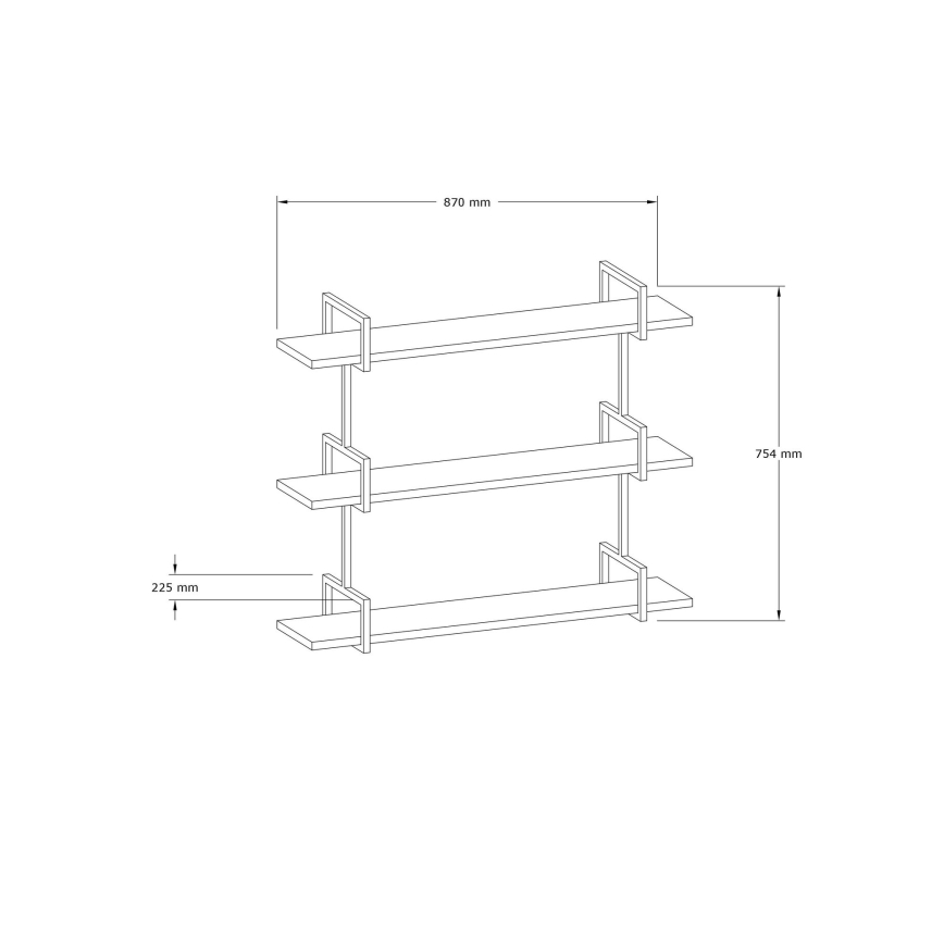 Vägghylla URAS 76x90 cm furu
