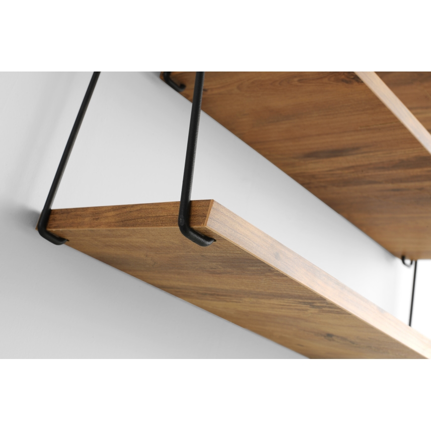 Vägghylla ZIHON 63,5x60 cm svart/brun