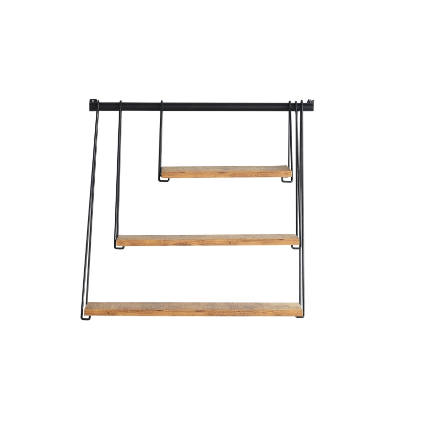 Vägghylla ZIHON 63,5x60 cm svart/brun