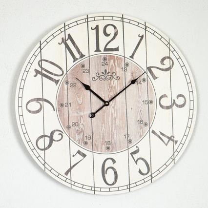 Väggklocka 1x AA Ø 58,2 cm vit/beige