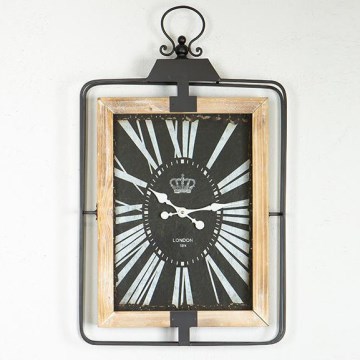 Väggklocka 1xAA 76x46 beige/svart