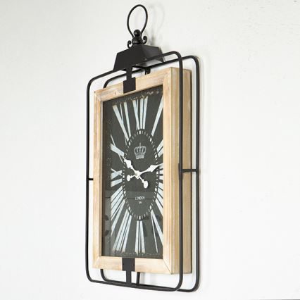 Väggklocka 1xAA 76x46 beige/svart