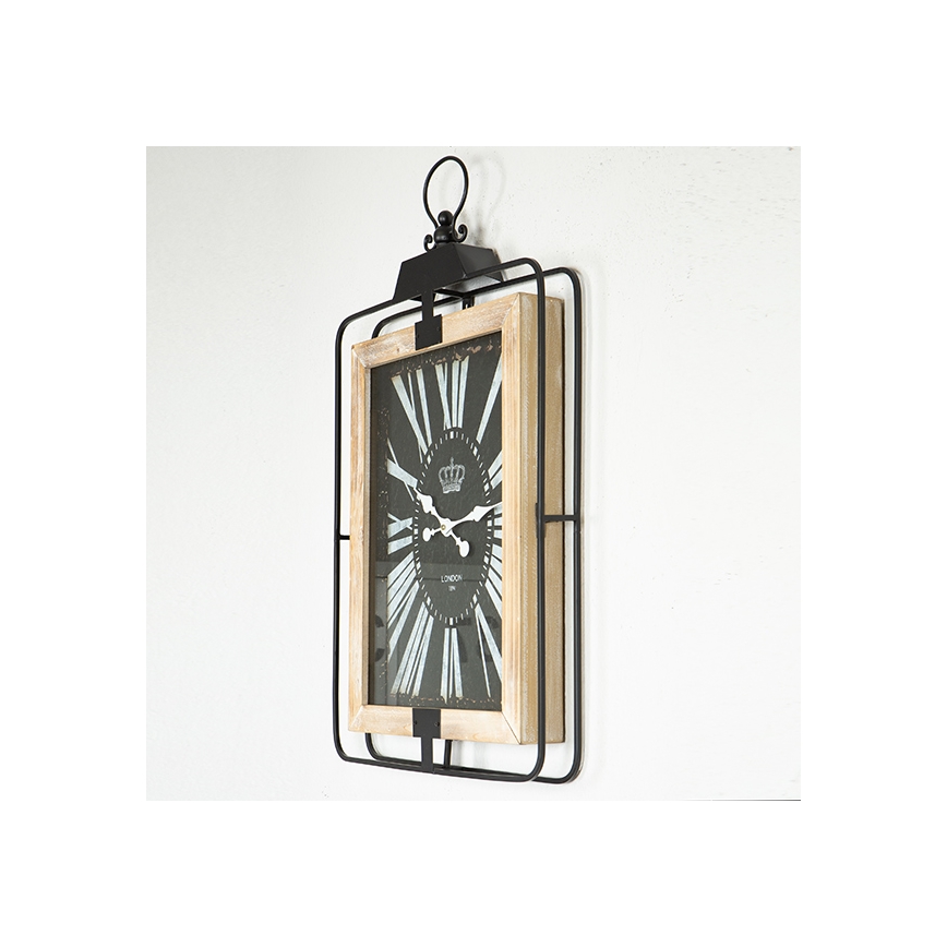 Väggklocka 1xAA 76x46 beige/svart