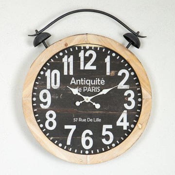 Väggklocka 1xAA diameter 50 cm beige/svart