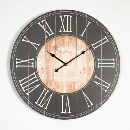 Väggklocka 1xAA, diameter 58,2 cm, svart/vit