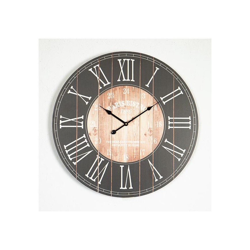 Väggklocka 1xAA, diameter 58,2 cm, svart/vit