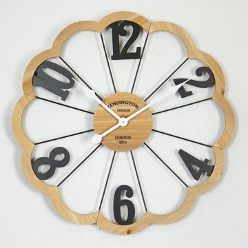 Väggklocka 1xAA diameter 60 cm beige/svart