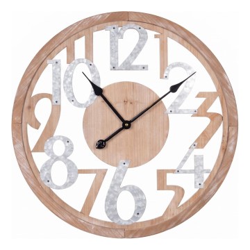 Väggklocka 1xAA Ø 60 cm beige/vit