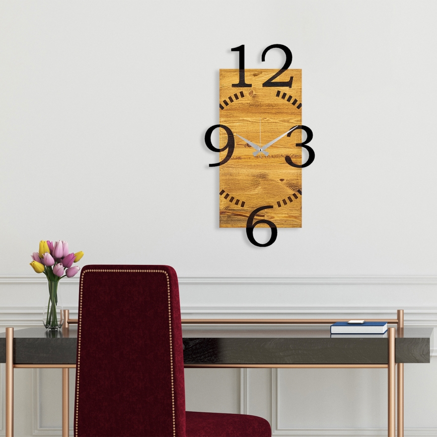 Väggklocka 41x74 cm 1xAA trä/metall
