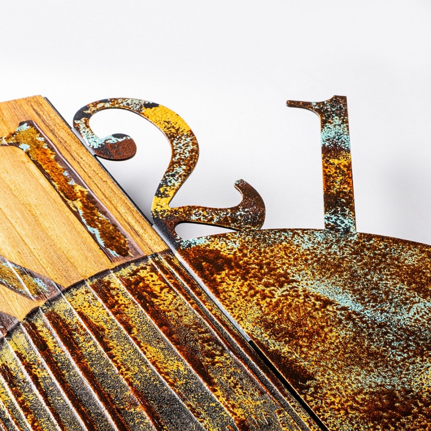 Väggklocka 58x58 cm 1xAA trä/metall