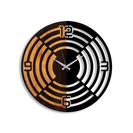 Väggklocka diameter 56 cm 1xAA trä/metall