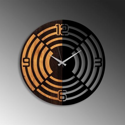 Väggklocka diameter 56 cm 1xAA trä/metall