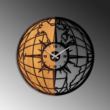 Väggklocka diameter 56 cm 1xAA trä/metall