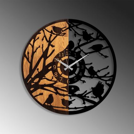 Väggklocka diameter 56 cm 1xAA trä/metall