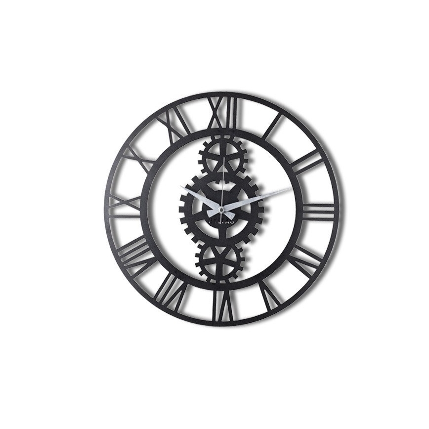 Väggklocka diameter 70 cm 1xAA svart