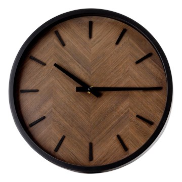 Väggklocka Ø 30 cm 1xAA svart/brun